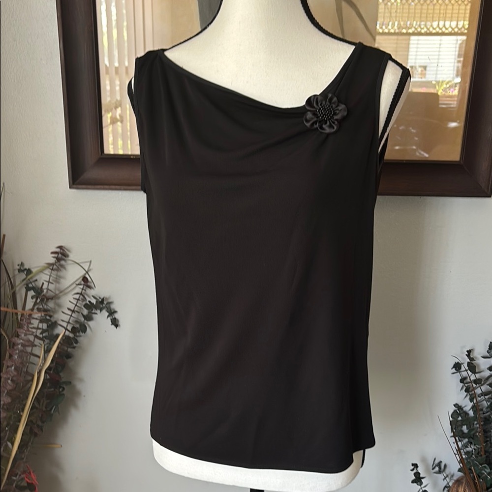 Cynthia Steffe Black Asymmetrical‎ Tank Top Blouse